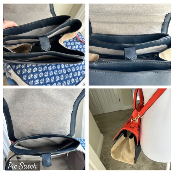 Welden Saunter Leather Suede Handbag Tri-Color Artisian Leatherwork - Picture 9 of 16